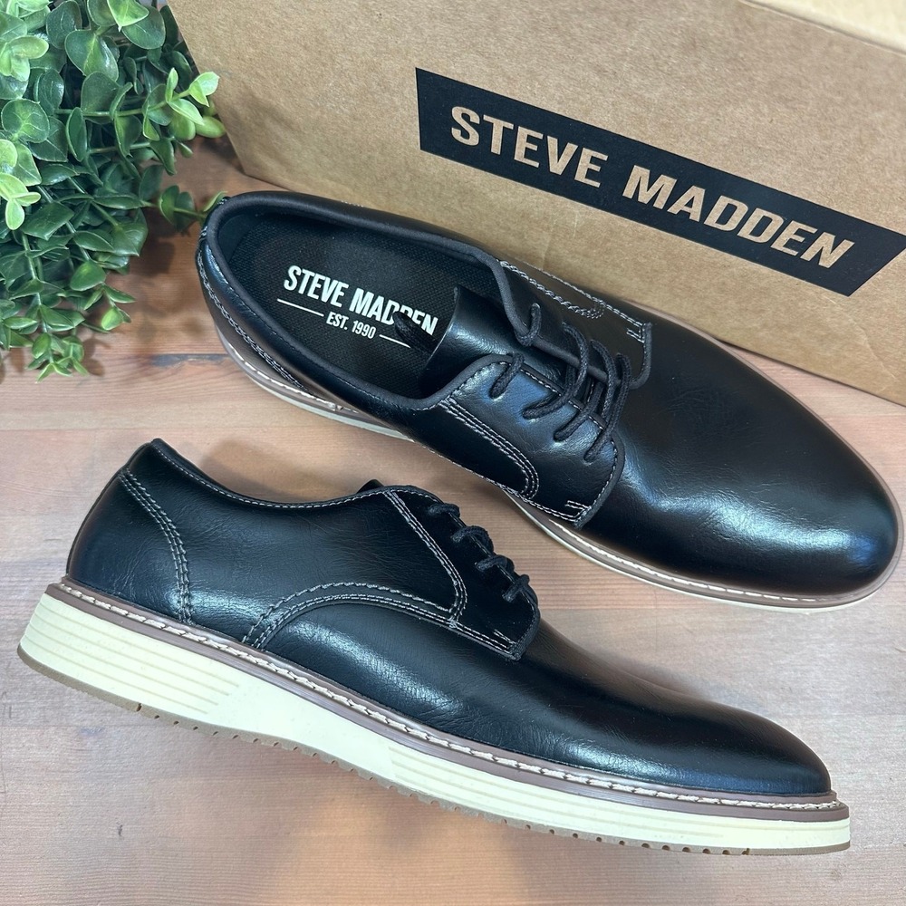 Steve Madden Men's P-Jansen Black Oxfords Shoes Size 12